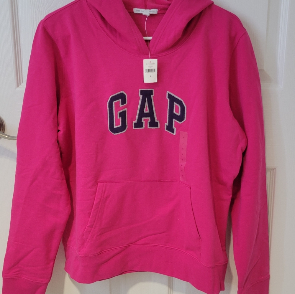 NWT Large GAP Cotton Blend Hot Pink Hoodie